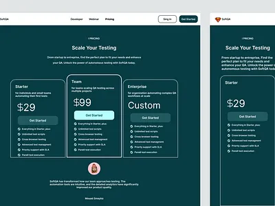 Clean & Modern SaaS Pricing Page graphic design logo ui