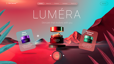 Lumera - Skincare that Evolves with you beauty cream cosmetic elegant futuristic graphic design modern skin care sleek ui web design website design