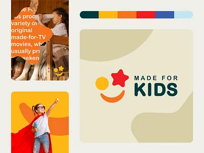 Branding for Made For Kids brand brand identity branding branding for kids children emblem kid kids kids brand kids logo logo playful youtube