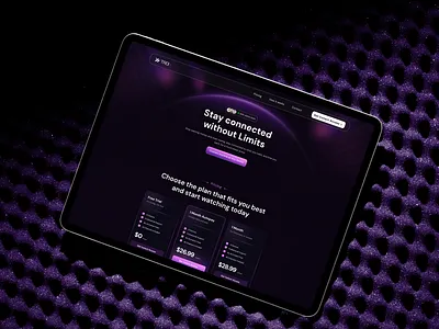 Dark Purple Landing Page - IPTV Services dark figma galaxy iptv landing page purple stars ui ux