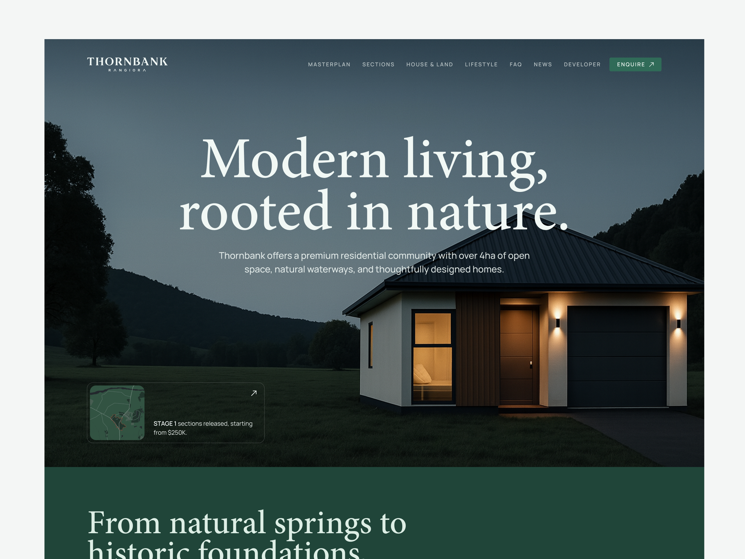 Thornbank – Property Development Homepage branding brochure design detail development estates graphic design houses logo mobile property sale traditional ui ux web