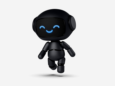 Black Cute Robot Run Animation 3d animation blender robot