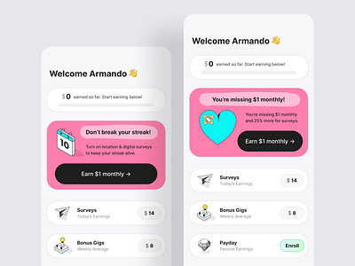Hero Cards UI app cards mobile product design ui ux