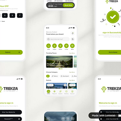 Travel App UI Design | Trekza App UI UX Design. interfacedesign