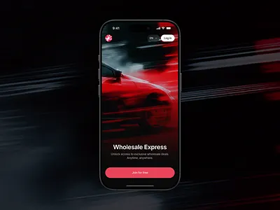 The "Get started" screen for Wholesale Express marketplace clean design get started gradient interaction ios launch log in mobile app motion graphics sing up ui ux