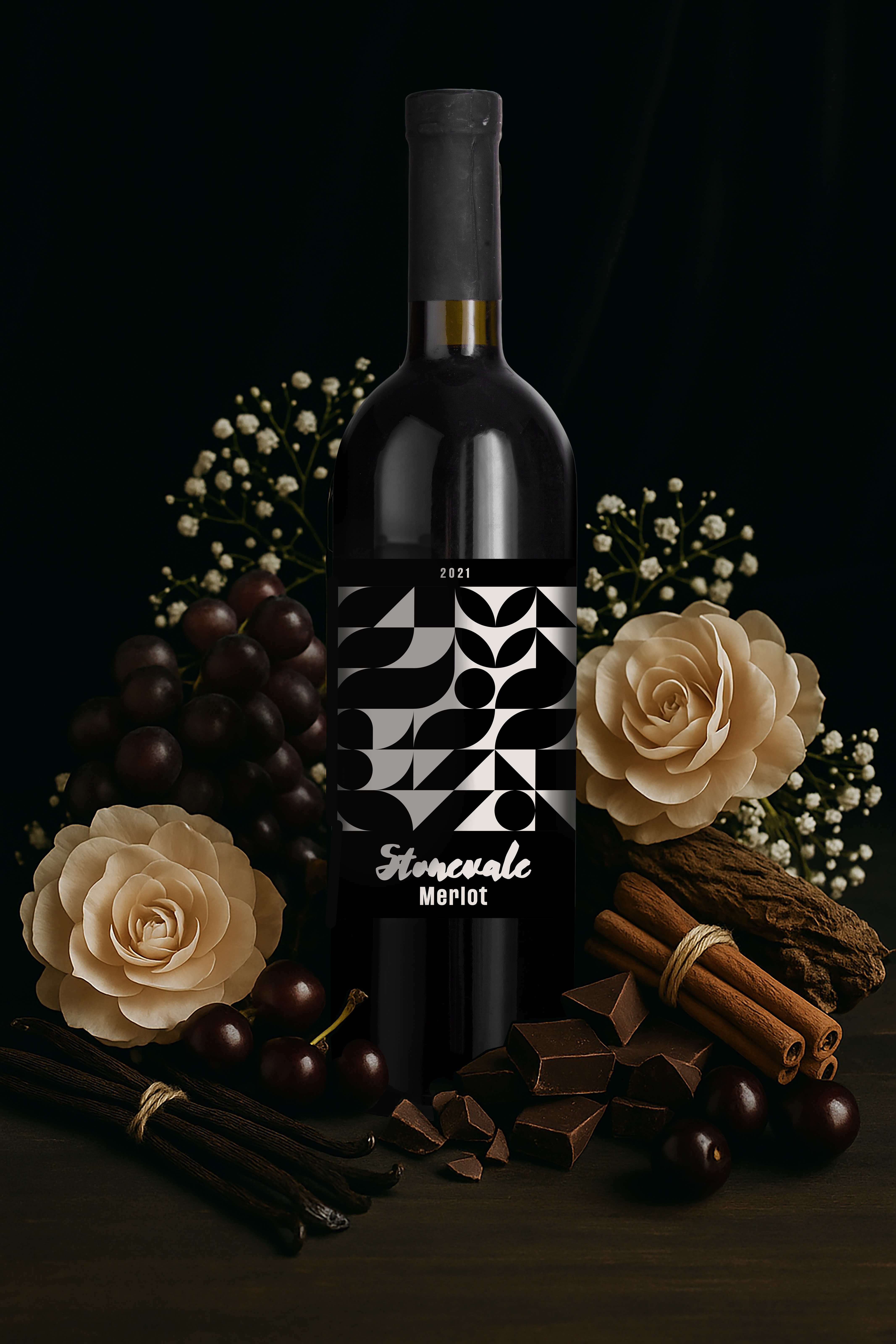 Stonevale Merlot luxury packaging packaging design print