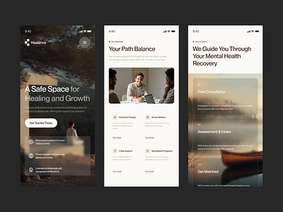 Healance - Mental Health Platform app branding design header health landing page mental health mobile platform responsive ui uidesign uiux uxdesign web design website