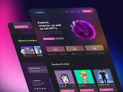 Salarmo - NFT Marketplace clean design flat illustration logo mobile app responsive responsive design typography ui ui design user experience user interface ux ux design web web app web application website