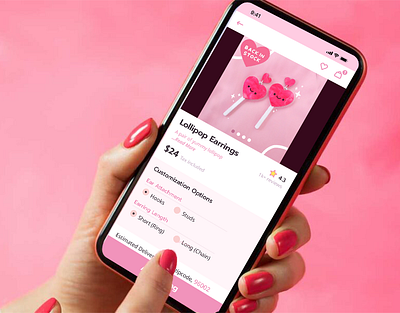 Daily UI Design#2 Quirky Jewelry App Profuct Page android app app design color cool cute daily interaction design ios jewellery jewelry pink product product page quirky typography ui ui design ui designer ui ux