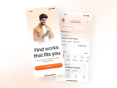 Job & Freelance Platform UI Kit – Onboarding, Home, & Dashboard app design career app clean ui dashboard ui figma design freelance platform gig economy app hiring app ios app ui job search app minimalist ui mobile app design mobile ui kit modern design onboarding screen product design ui ux design user flow user interface ux design