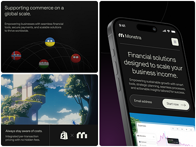 Monetra - Financial Responsive Landing Page app bank cansaas clean design finance financial fintech fintech app minimalist mobile mobile app mobile design money responsive saas ui ux