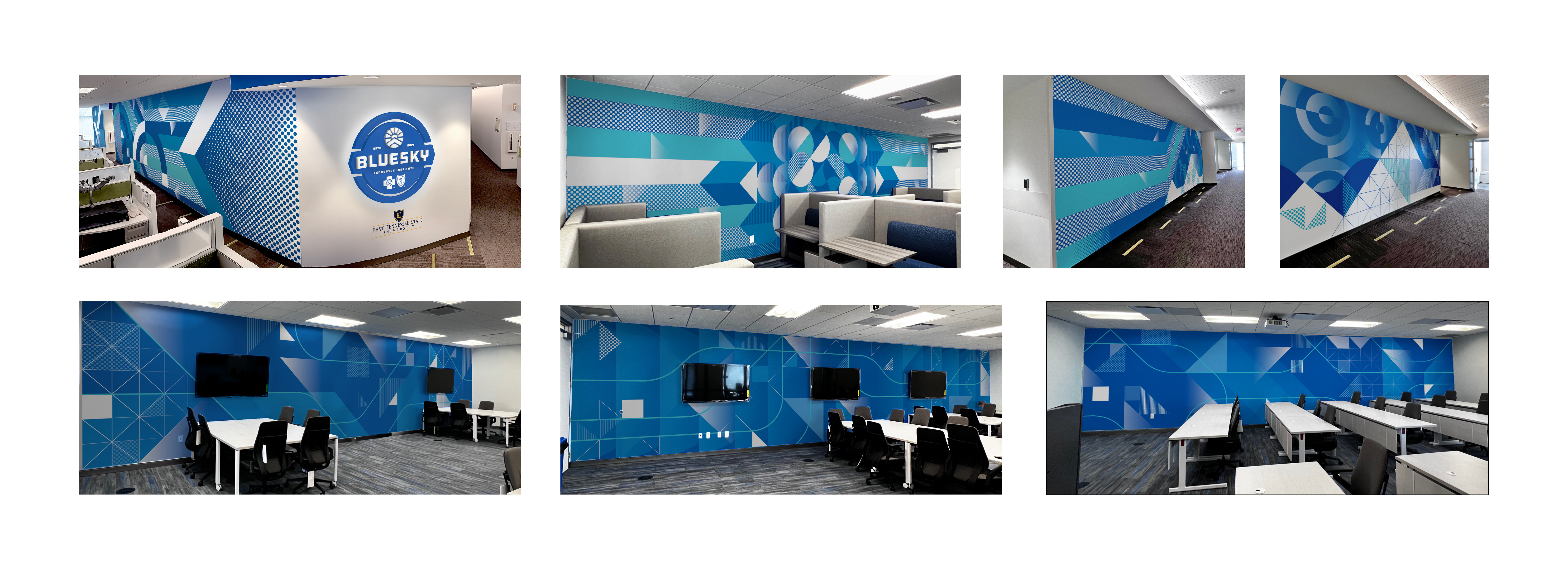 wall graphics art direction brandiing classrooms design graphic design hallways illustrations murals school university wall graphics