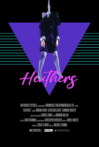 Cult Classic Rework—Heathers (Poster Series) 80s cult classic film key art neon poster