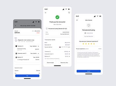Smile & Pay Seamless Dental Care Flow cleanui fintech healthtech medicalapp minimal mobileapp modern payment review ui ux
