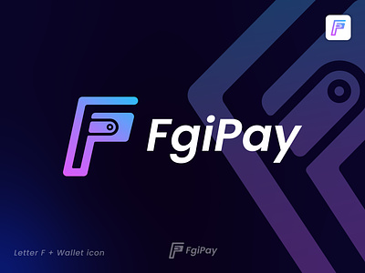 Letter F + Wallet icon, pay logo abstract logo brand identity brand mark branding cryptocurrency cryptowallet currency exchange f logo fintech logo designer logo mark logodesign modern f logo money exchange pay logo payment technology transactions wallet logo