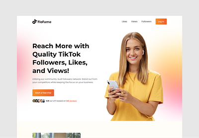 Social Media Landing Page branding chat chatting creative design landing page design modern ui modern website networking social social media social media landing page social media template social networking social website tik tok web page website design website ui