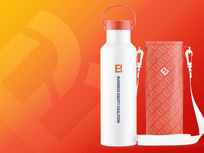 Business Equity Coalition Department Logo b bold bottle branding business coalition design equal equality equity gradient inclusive logo mockup modern pattern red sign water yellow