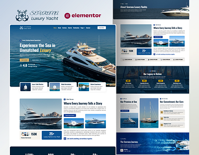 Luxury Yacht Club / Boat Rental Website Template boatrental elementor luxury marinedesign templatekit uiux webdesign yachtclub