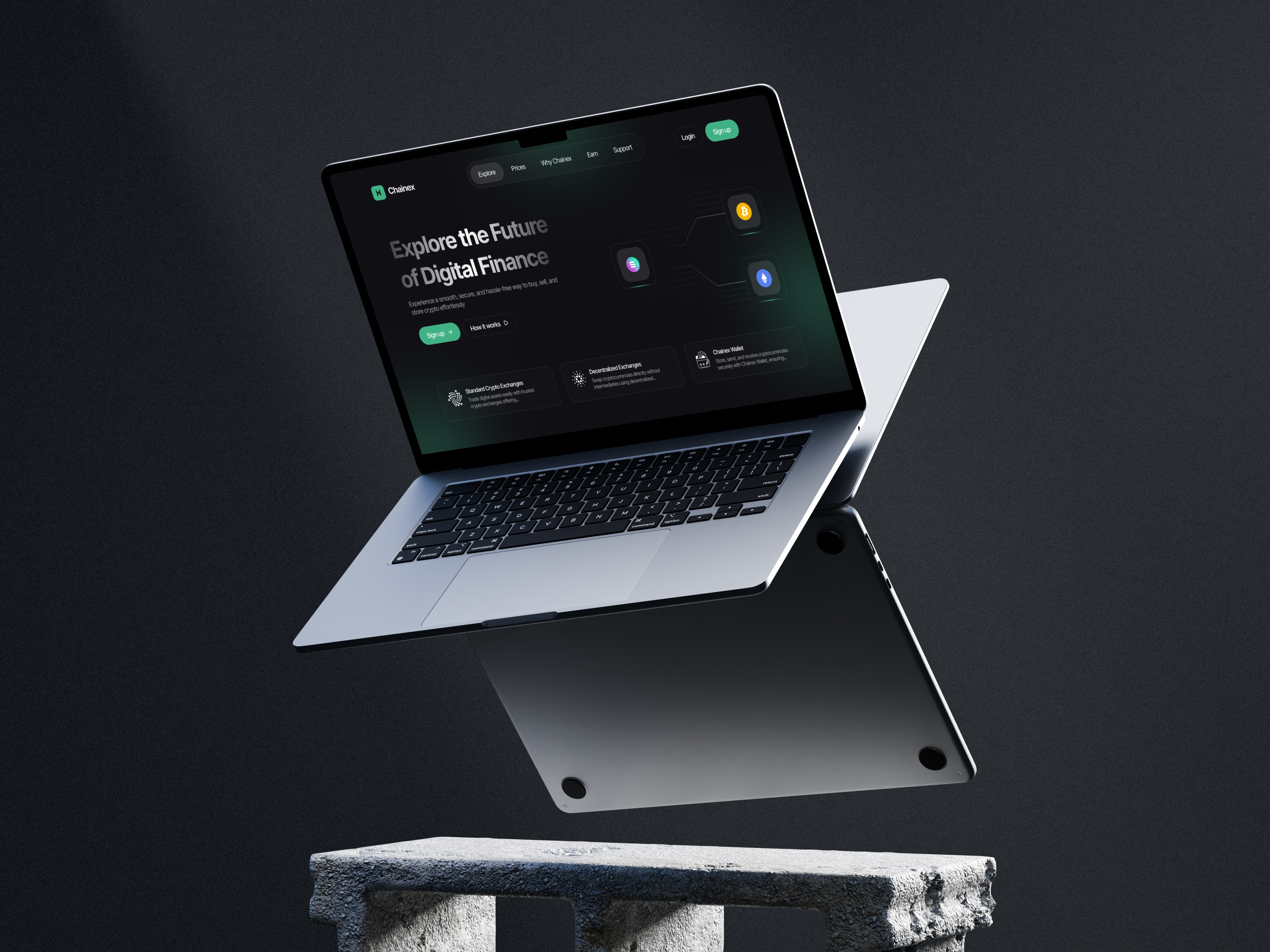 Chainex - Digital Finance Website Hero Design secure finance website design