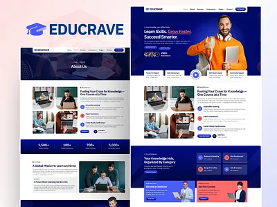 Online Courses Elementor Template Kit e learning edtech educationwebsite elementortemplatekit onlinecourses templatedesign uiux webdesign