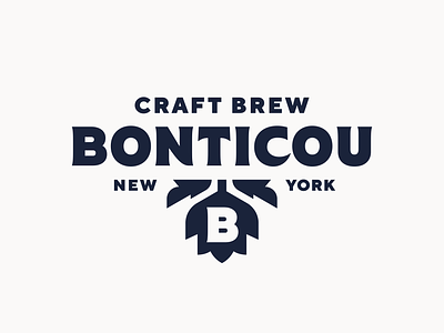 Bonticou branding brewery craft flower hops logo new york typography vector