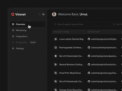 Virenet.com ⋅ Overview Page branding dashboard design figma ui user interface ux