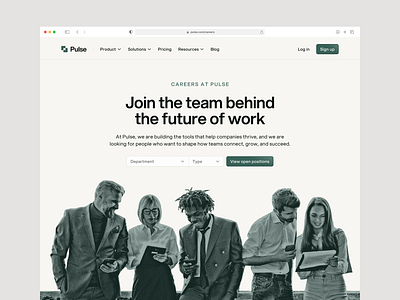 Careers Page Hero about us branding careers page company company page job job listing ui ui design ux ux design web web design