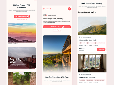 Travel Booking Mobile App Modern Stay Rental UI airbnb concept booking platform clean interface hotel booking app listing app ui mehbubur rahman minimal web design mobile app design modern ui property rental ui real estate app responsive design tourism platform travel app travel website ux design vacation rental web and mobile web design website design