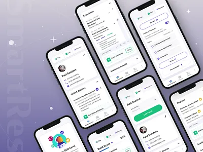 Resume Builder | SmartResume app clean education job mobile resume school simple ui