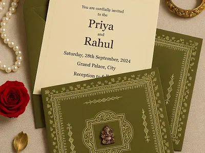 Deep Sage Wooly Glitter Wedding Card cheap invitations