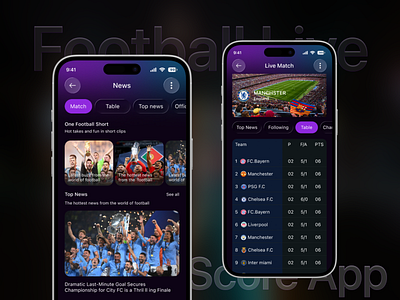 Football Live Score & News App – Dark UI Design app app design bet bet app betting dark mode design design figma design football app gambling live score ui match tracker mobile mobile app news app online casino sport app sports app sports betting ui