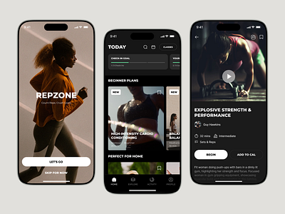 Fitness Mobile App Design Concept ai fitness cardio clean coach design fitness fitness trainer app gym app health meditation mobile app modern product design sport app sports landing page ui ux user interface wellness app workout yoga