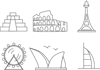 Landmark Icon 2d adobe adobe illustrator attractive branding flatdesign graphic design icon landmark logo simple ui vector