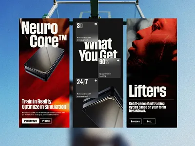 NeuroCore – Responsive Website Design for AI Sport Company 3d ai landing page landing page design llm mobile website responsive website sport ui ui design ux web web design website
