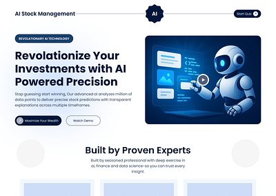 ai co,m ai ai stock agent branding design discusting illustration landing page logo p[rp ui
