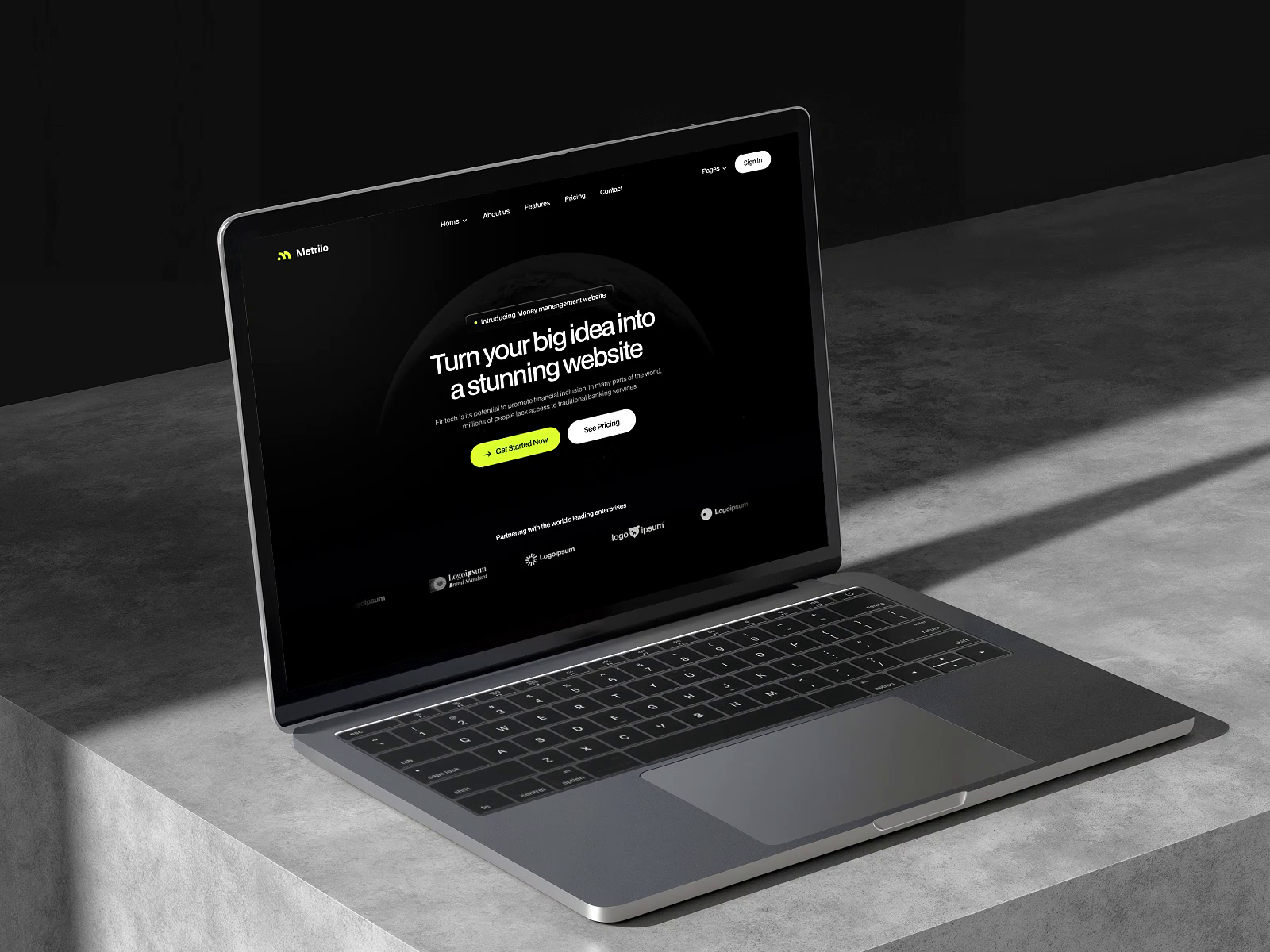 Example of Metrillo - SaaS website landing page design