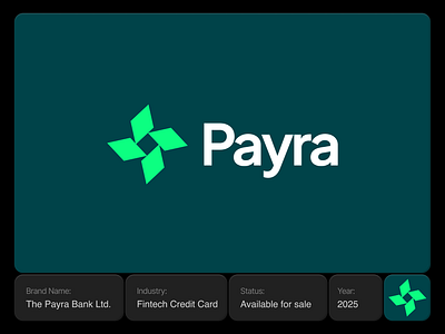Payra–Fintech Credit Card Logo Design bank logo branding brankinglogo corporatebranding creditcard logo financedesign financialservices fintech fintech logo fintechbranding graphic design investmentlogo logo logoforsale minimal modern logo redesign saasbranding startup