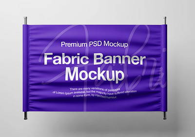Textile Fabric Banner Mockup fabric banner template