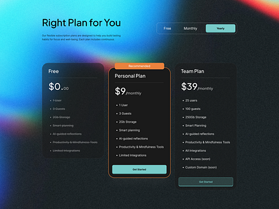 Pricing Section Concept ai dashboard app design branding design graphic design minimal modern pricing section trend ui web