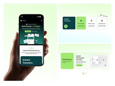 Fintech Banking Website Modern Finance Landing Page UI banking app ui banking platform clean interface digital banking finance app design finance dashboard finance landing page financial services fintech design fintech website mehbubur rahman minimal web design modern ui payment platform pricing page responsive design startup website ux design web design website