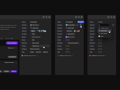 Task label system exploration app design dark mode design system dropdown edit editable field hover state label modal product design project management sidebar software take task task list tooltip ui web app