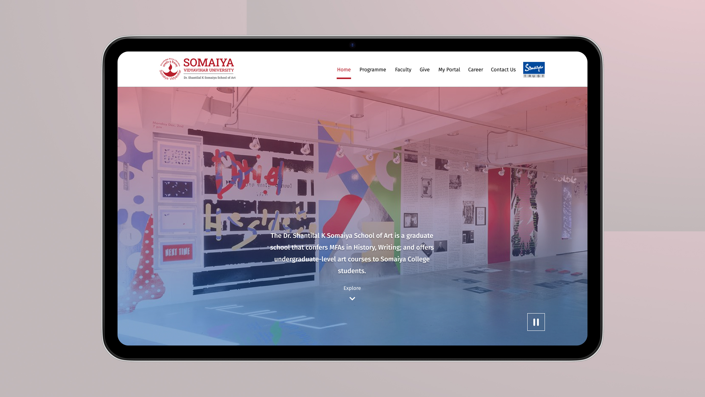 Creative Website Design for School of Art branding graphic design illustration ui ux web design