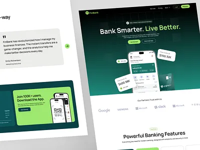 Fintech Banking Website Modern Finance Landing Page UI banking app ui banking platform clean interface digital banking finance app design finance dashboard finance landing page financial services fintech design fintech website mehbubur rahman minimal web design modern ui payment platform pricing page responsive design startup website ux design web design website design