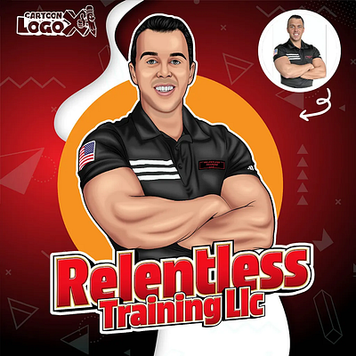 Fitness Cartoon Logo | Relentless Training – CartoonlogoX athleticlogo branding brandingvisuals cartoonartlogo cartoonillustration coachlogo fitnessbranddesign fitnessbrandidentity fitnesscreativebranding fitnessstartupbranding graphic design gymbranding gymidentity logo logoart logocreation logoinspiration modernfitnesslogo personaltrainerlogo traininglogo