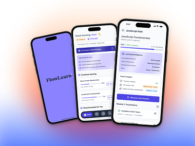 ✨ FlowLearn – AI-Powered Learning App ai app app design app ui behance project case study dashboard design design inspiration design system dribbble showcase education app figma design interaction design learning app mobile app product design ui design user experience ux design ux process uxui