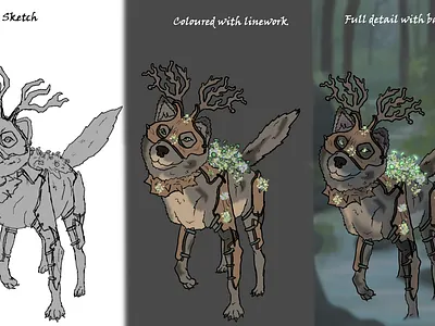 Forest spirit character design design illustration