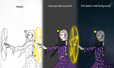 Dark magician character design design illustration