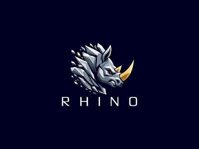 Rhino Logo horn horned logo logo design nature nature logo rhino rhino logo rhino logo design rhinos stronge rhino