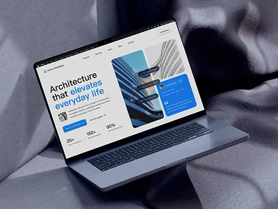 Axiom Architects home page contrast design hero landing light ui ux website