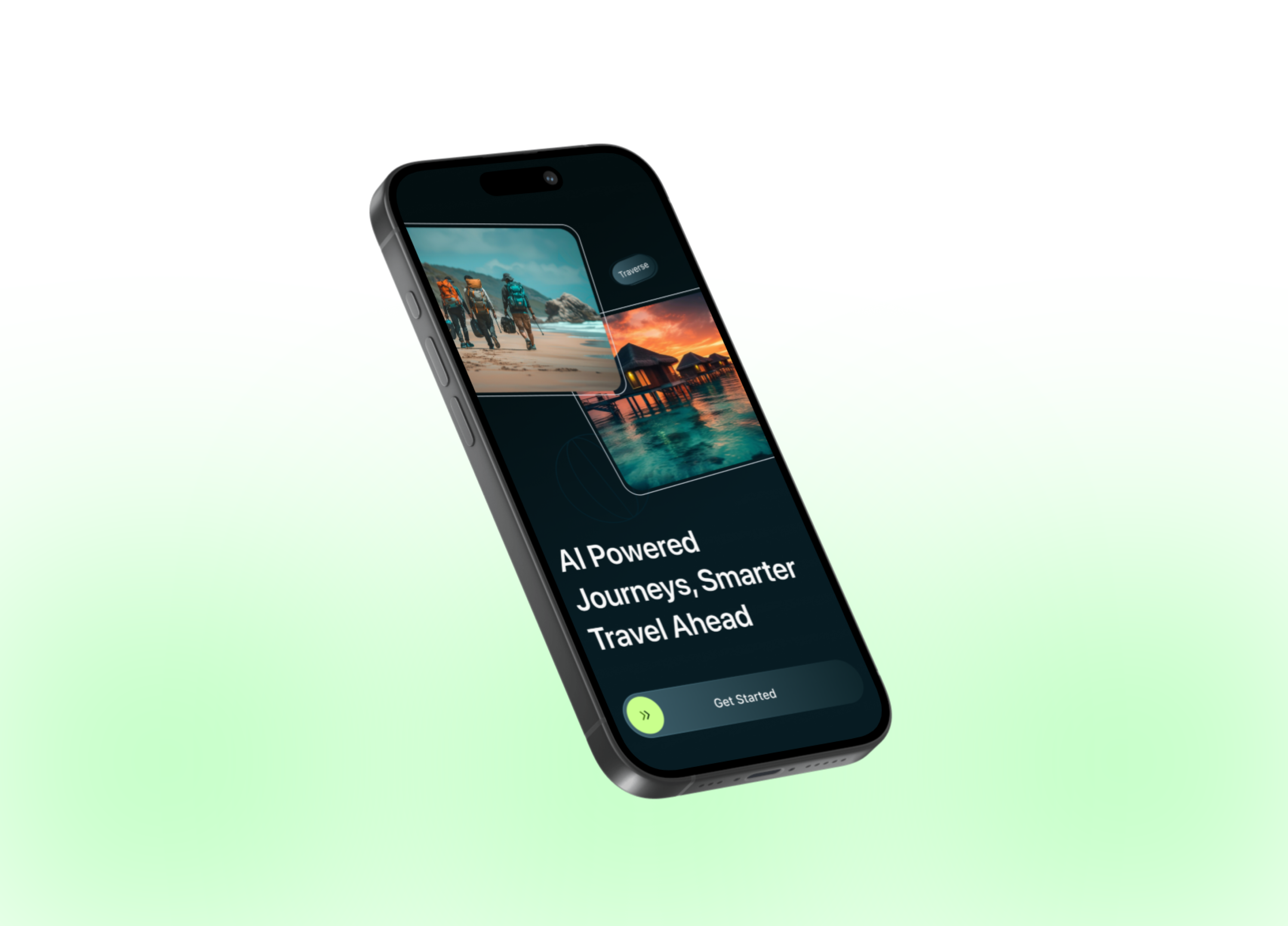 AI-Powered Travel App UI travel app concept